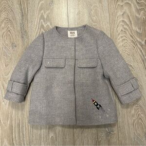 Dear Deer Gray Kids Wool Pea Coat